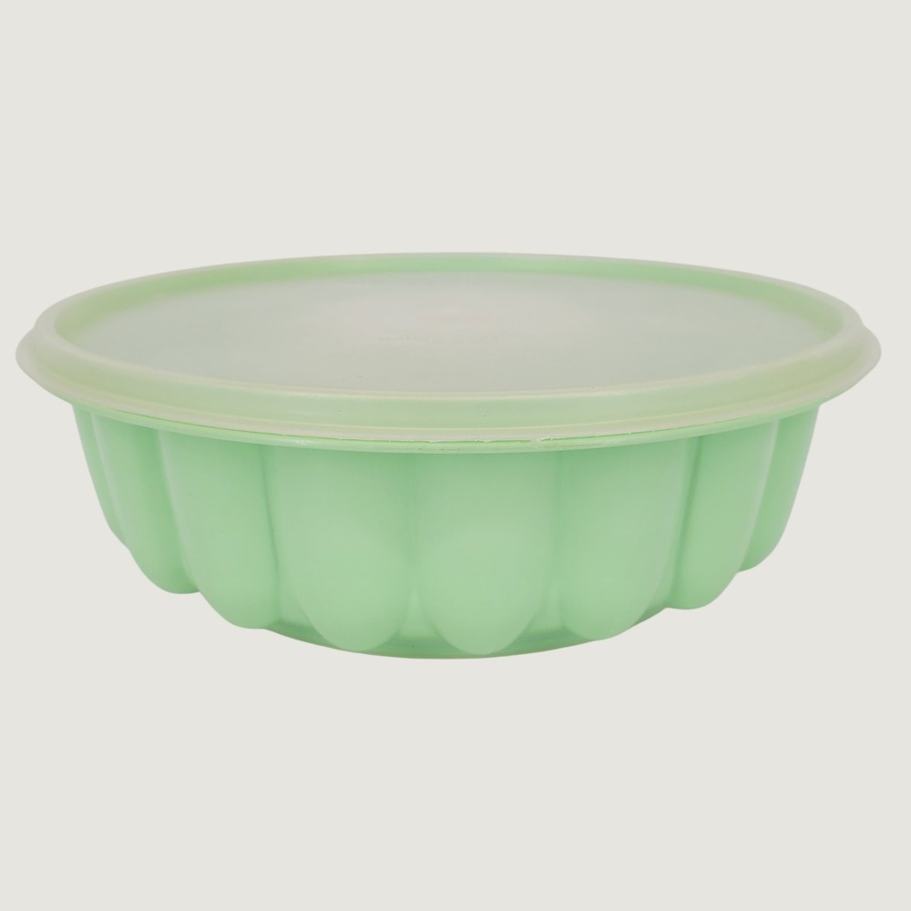 Vintage Tupperware Jel Ring Mold 606 Mint Green 3 Piece Set Jello Salad Ice Ring